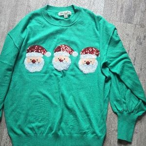 Vine & Love Green Santa Crewneck Sweater